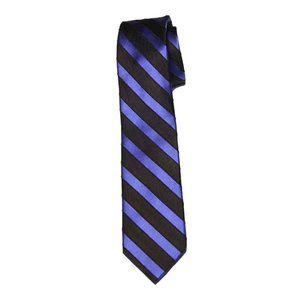 Ben Sherman Tie Silk Cotton Blue Brown Repp Stripe Men's Narrow